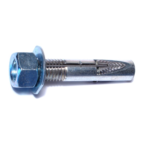 Wedge Anchor, 5/8" Dia., 3-1/2" L, Steel Zinc Plated, 25 PK